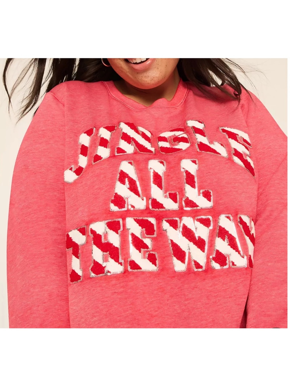 Lane Bryant red Graphic Crewneck Sweat shirt -size medium/large (10-12)